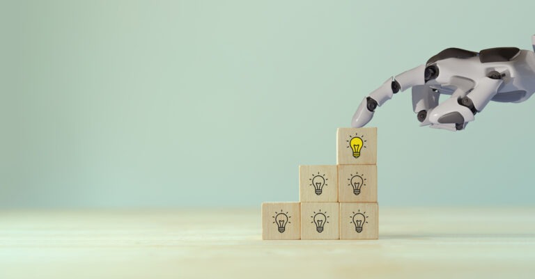 Using AI to generate business ideas. Artificial intelligence tool help business to identify potential opportunities for new products or services, creative ideas or content. AI adoption for business