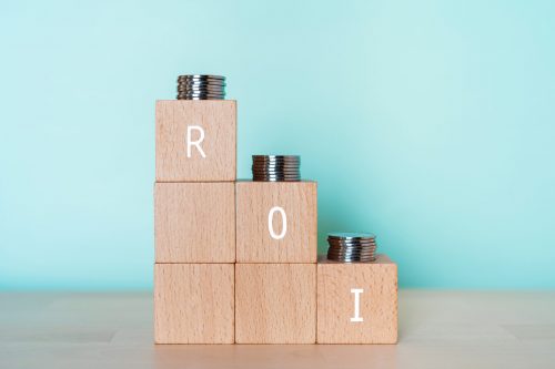 ROI represents the return on investment for a marketing campaign, measuring its financial effectiveness.