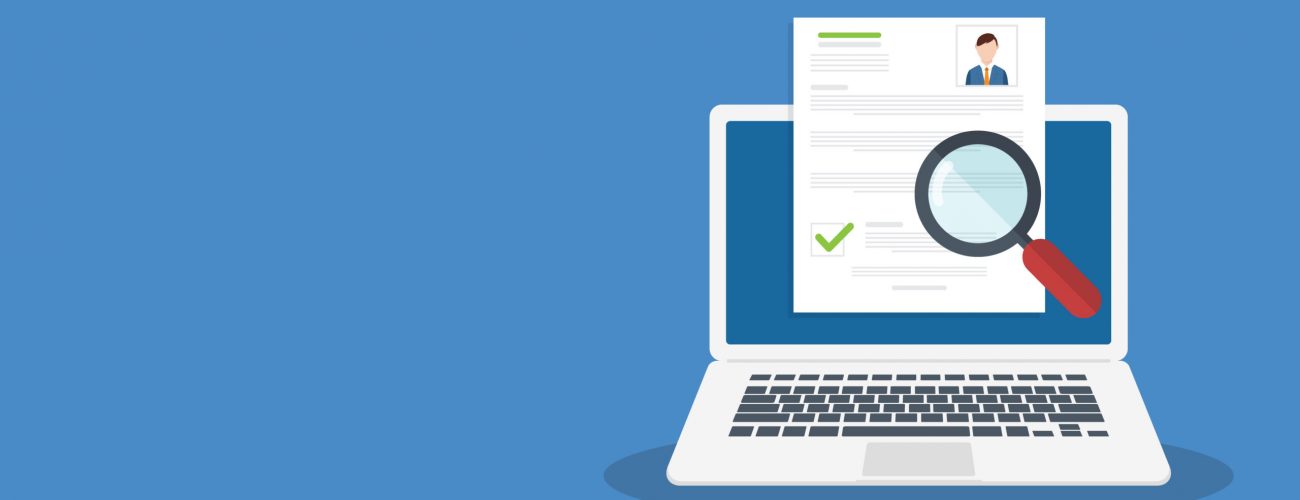 Image of a resume writing guide on a blue background, illustrating tips for job interview preparation.